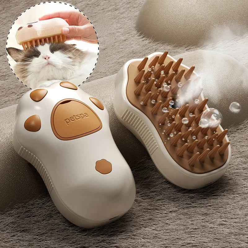Electric Cat Steam Grooming Brush – 3-in-1 Pet Comb with Water Spray for Cats and Dogs, USB Rechargeable