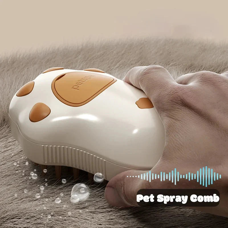 Electric Cat Steam Grooming Brush – 3-in-1 Pet Comb with Water Spray for Cats and Dogs, USB Rechargeable