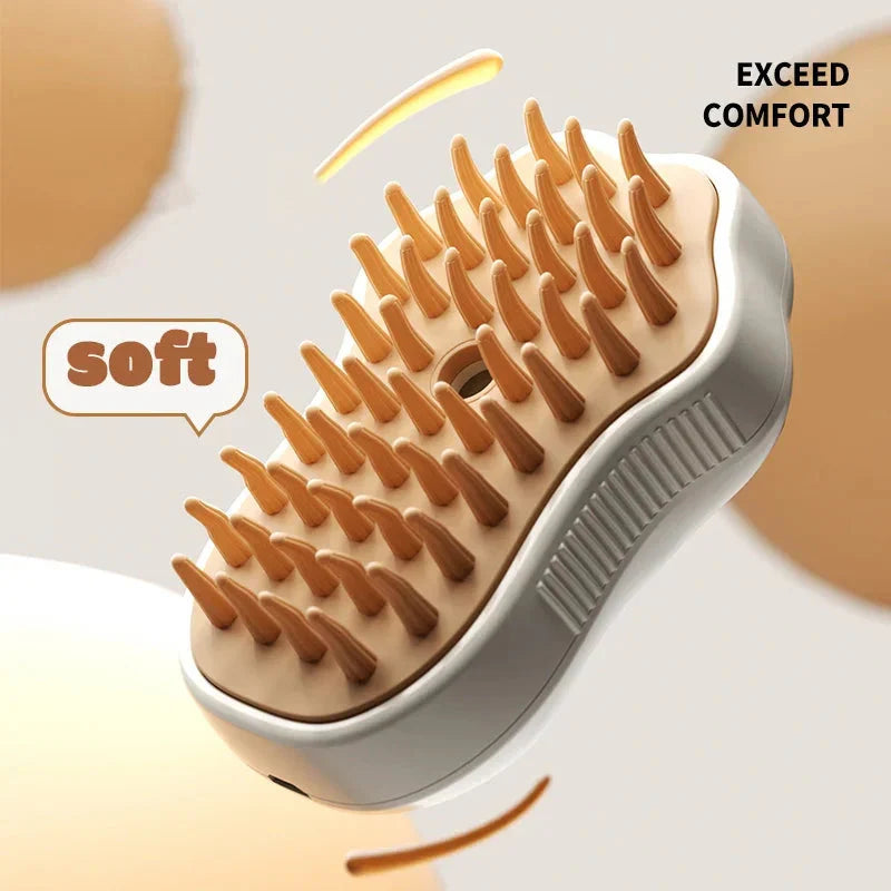 Electric Cat Steam Grooming Brush – 3-in-1 Pet Comb with Water Spray for Cats and Dogs, USB Rechargeable