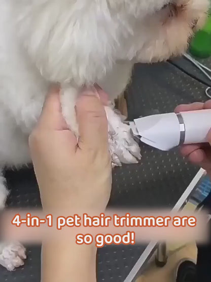 4 in 1 Electric Pet Grooming Kit - Hair Trimmer, Clippers, Nail Grinder for Cats & Dogs
